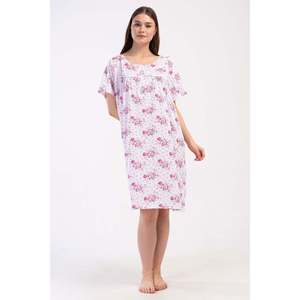 Camisón Floral para Mujer Talla Grande Fega, Ropa de Dormir Informal Tejida, Largo Medio para Adultos - Product Image 1