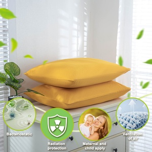 Funda de Almohada Tejida de Algodón Orgánico Antiestático y Fibra de Plata para un Sueño Profundo en Hoteles, Hospitales y Hogares - Product Image 1