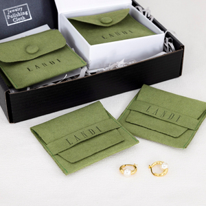 Custom Personalised Suede Microfiber Green Jewelry Bags Necklace Earrings Rings Storage <b>Gift</b> Packaging <b>Envelope</b> Pouches - Product Image 2