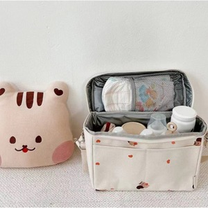 Borsa portaoggetti isolata in tessuto felpato con ricamo orsetto <span class=keywords><strong>DOTO</strong></span> stile coreano per passeggino e uso domestico - Product Image 2