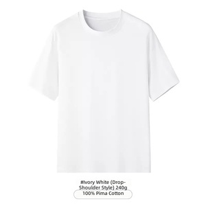 Camiseta de Algodón Supima de 240 g/m², Camiseta de Lujo Personalizada, Camiseta Extra Grande de Algodón Supima, Camiseta de Algodón Pima Premium - Product Image 3