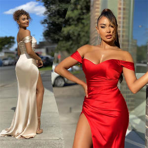 Высококачественное платье на одно плечо для сексуальных женщин, новые модные платья для выпускного вечера, Лучшие вечерние платья с разрезом, сексуальные - Product Image 6