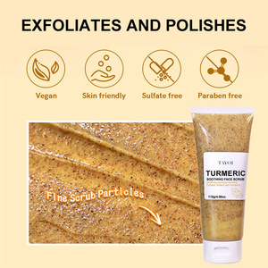 <span class=keywords><strong>Gommage</strong></span> visage exfoliant personnalisé en tube souple, à base de plantes, sans abrasif, au curcuma, apaisant et éclaircissant pour le soin du visage - Product Image 4