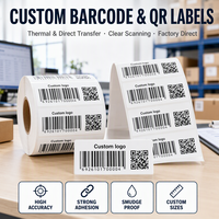 Étiquettes autocollantes thermiques personnalisées avec logo, codes-barres et QR codes haute précision pour l'expédition e-commerce et les enveloppes polyvalentes
