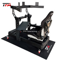 de conducción de coche con soporte de monitor único, kit de simulación de carreras de extrusión de aluminio negro, 4080