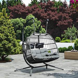 Cesta colgante doble individual desmontable plegable silla Interior Exterior columpio balcón <span class=keywords><strong>cuna</strong></span> diseño de <span class=keywords><strong>nido</strong></span> - Product Image 2