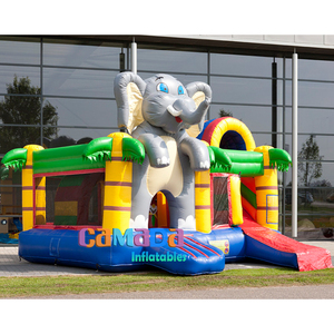 บ้านเป่าลมพีวีซีเป่าขึ้นรูปช้างกระโดดปราสาทเด้งคอมโบพร้อมสไลเดอร์ - Product Image 2