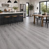 WYRAX Planche flottante SPC 4mm Chêne Gris Zone Café 1524x180mm Étanche pour Rénovation de Bureau Couche d'usure 0.3mm