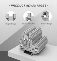 Connecteur de câblage à vis pour rail DIN, type UT, 2,5 mm, double niveau, 1000V, pour projets électriques