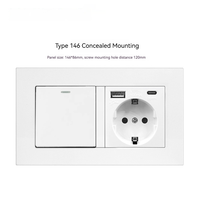 Prise murale double pôle PC intelligente standard européenne 3 voies/4 voies OEM ODM 10A/16A 220V, interrupteurs de prise électrique universels