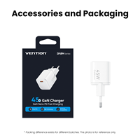 Chargeur rapide USB-C GaN Vention, chargeur de téléphone, vente en gros, chargeur mural USB 45W