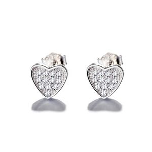 Fábrica al por mayor de plata esterlina 925 corazón pendiente de manzana con una <span class=keywords><strong>mordida</strong></span> pendientes con circonita CZ piedras aguja pendientes para mujer - Product Image 3