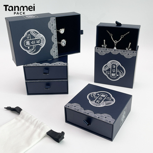 Custom Luxury Personalized Jewelry Packaging <b>Box</b> Sliding Drawer Cardboard Paper <b>Gift</b> <b>Box</b> for <b>Earring</b> Ring Necklace Bracelet - Product Image 5