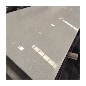 Meja Lempengan Buatan Berkilau Kristal, Batu Kuarsa Putih