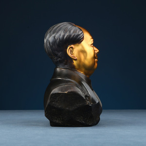 Busto del Comisario Mao, Estatua de Cobre, Decoración para el Hogar y la Oficina, Adorno para Sala de Estar, Escultura de Retrato, Forma Irregular - Product Image 3