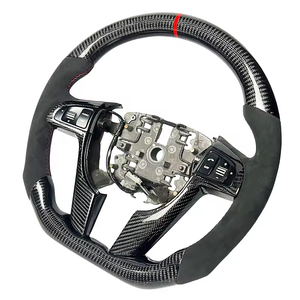 พวงมาลัยรถสปอร์ตทำจากคาร์บอนไฟเบอร์ฟอร์จหนังอัปเกรด Alcantara พร้อมจอแสดงผล LED สำหรับ Pontiac <span class=keywords><strong>G8</strong></span> GT GXP 2008 2009 09 - Product Image 3