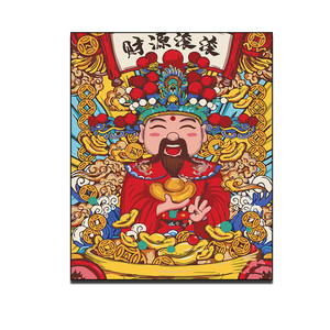 <span class=keywords><strong>Pittore</strong></span> acrilico dipinto a mano il dio della ricchezza in Cina murales per bambini in salotto dipinto a olio digitale - Product Image 5