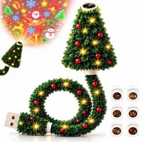 Nouveau projecteur de lumière de Noël avec design d'arbre de Noël, alimenté par USB, veilleuse de Noël, projecteur de plafond pour la décoration intérieure des fêtes de Noël