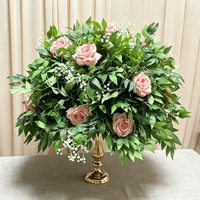 Boule de fleurs artificielle en soie avec verdure pour centre de table de mariage, décoration florale pour événements et fêtes
