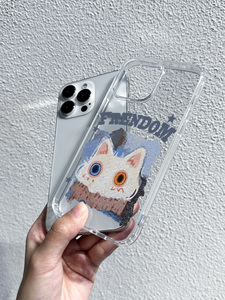 <span class=keywords><strong>Cover</strong></span> per <span class=keywords><strong>iPhone</strong></span> 17/16/15/14/13/<span class=keywords><strong>12</strong></span> Pro Max con Gatto Bianco a Occhi Straniari, Trasparente Antiurto e Anti-caduta con Tipografia - Product Image 2