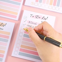 50 hojas para hacer lista Bloc de notas color para hacer lista notas adhesivas Bloc de notas adhesivo planificador diario portátil lista de verificación de comestibles Bloc de notas