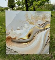 Carrelage poli effet agate de luxe 600x600mm, veinage doré multi-tons pour salon