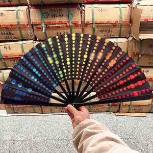 Abanico de Bambú Grande Personalizado con Impresión, Decoración Plegable de Madera Negra para el Año Nuevo Chino, Halloween - Product Image 5