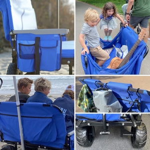 Diseño 3 en 1 integrado el vagón plegable Chaise Lounge Chair Wagon Ultimate Beach Wagons Sports Beach Cart con asiento - Product Image 4