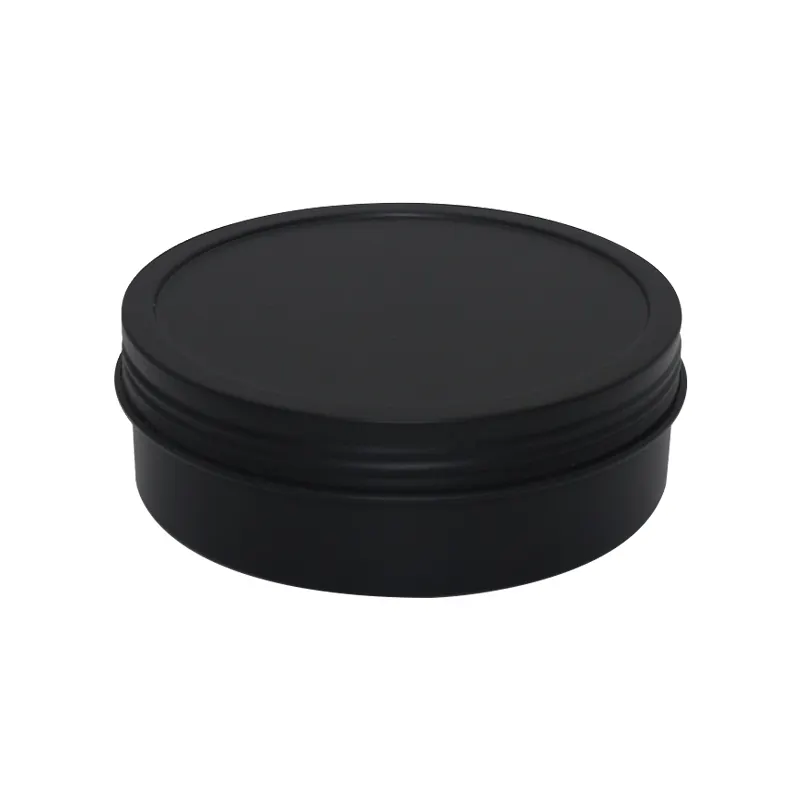 Wholesale Food Grade Empty Round Matte Black Metal Sweet Candy Tin Cans With Lids For Cake