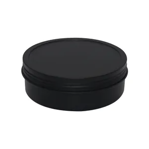 Wholesale Food Grade Empty Round Matte Black Metal Sweet Candy Tin Cans With Lids For Cake