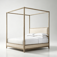 Lit à baldaquin en chêne massif de qualité supérieure, lit à baldaquin en bois artisanal pour les distributeurs de meubles de luxe