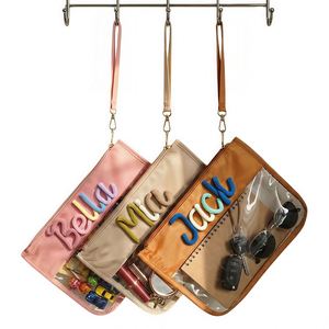 Personalized Embroidery Fashion Mixed Colors Beach <b>Bag</b> Organizer Custom Name Waterproof Wet Pouch Swim Clear <b>Sunscreen</b> Toiletry - Product Image 1