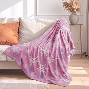 Couverture en <span class=keywords><strong>polaire</strong></span> double face à fibres courtes douces à motif flocon de neige pour promotion saisonnière en chaîne de magasins - Product Image 5