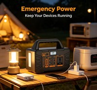 Station d'alimentation portable LiFePO4 150W 108Wh avec panneau solaire, port RV, lampe torche, chargeur de voiture pour le camping, les activités de plein air et les situations d'urgence
