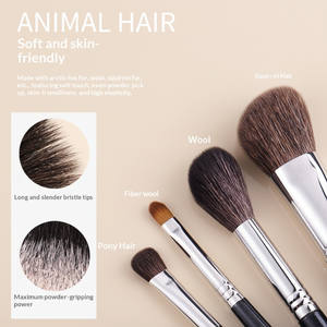 Ensemble de pinceaux de maquillage pour le visage en poils naturels, 12 pièces, avec manche en bois, pour le blush, les fards à paupières et le fard à nez - Product Image 2