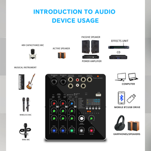 GAX-DP216 <span class=keywords><strong>Mini</strong></span> <span class=keywords><strong>2</strong></span> canaux Audio <span class=keywords><strong>DJ</strong></span> Console de mixage Interface avec 48V alimentation fantôme <span class=keywords><strong>Combo</strong></span> Jack Microphone guitare XLR 6.35mm stéréo - Product Image 3