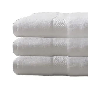 奢华软棉16s白色毛圈酒店优质精梳棉吸水浴巾手巾毛巾毛巾