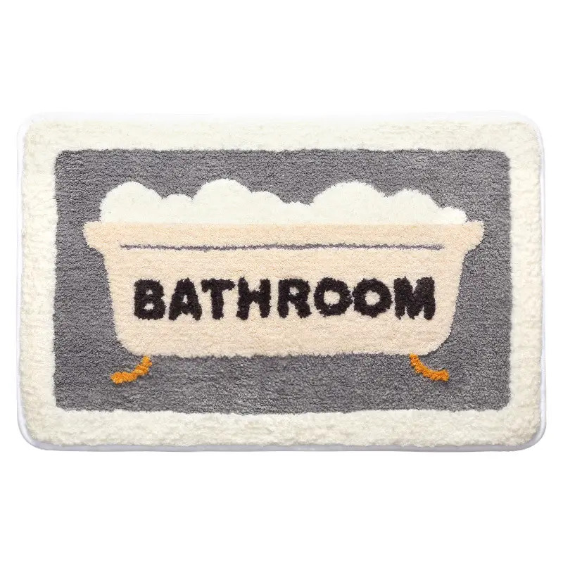 Simple and thickened bathroom absorbent floor mat carpet door entry home flocking non-slip mat bedroom foot mat