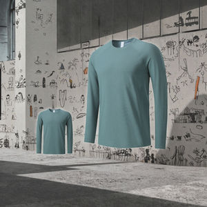 Camiseta de entrenamiento de manga larga elástica transpirable de alta calidad Top de yoga estampado con estiramiento apretado para yoga caliente y correr - Product Image 3