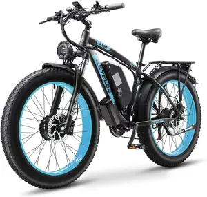 EU US Stock Electric Bike Free Shipping 2x1000W Dual Motor 23Ah Big Battery 26" Fat Tire 2000W E-Bike