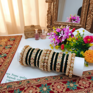PADMAWATI BANGLES PRIVATE LIMITED Women's High Quality Luxury Tungsten Gold Plated Indian Traditional Bangles Bridal <b>Gift</b> - Product Image 3