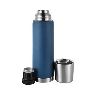 Kostenlose Probe neuer Artikel heiße 32 oz Wasser flasche benutzer definierte doppelwandige 304 Edelstahl vakuum isolierte Wasser flasche mit Becher deckel