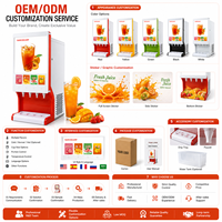 Machine à jus de fruits commerciale, distributeur de boissons froides à 4 robinets, machine à distribuer des boissons aux fruits pour café, hôtel