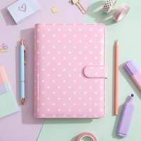 Carnet de budget à 6 anneaux en cuir PU à pois macaron A5, avec enveloppes pour espèces et planificateur financier – Meilleures ventes