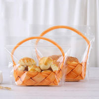 Sachet de boulangerie personnalisé en PE transparent avec fermeture zip et fenêtre transparente, idéal pour les toasts, croissants et scones
