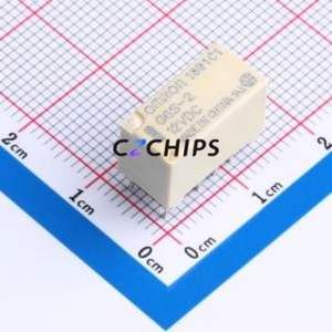 G6S-2 DC12 Signal Relay DIP,7.3x14.8mm Relay 12V 2 Changeover: 2C (DPDT-Changeover)::: 250V-AC/220V-DC Silver + Gold Plated - Product Image 1