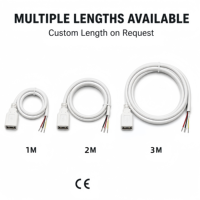 Câble USB en cuivre étamé sur mesure, directement de l'usine, avec connecteur à extrémité nue en PVC pour ordinateur, automobile et appareils électroménagers