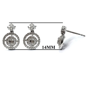 Pendientes de Oro Blanco Sólido de 18k de la Mejor Calidad del Fabricante Chino, con Diamantes Reales Redondos y en Forma de Baguette, Regalo de Moda para Mujer - Product Image 2