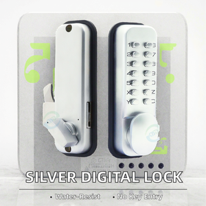 Không thấm nước <span class=keywords><strong>Keyless</strong></span> nhập thép kẽm trượt khóa cửa với bạc <span class=keywords><strong>Push</strong></span> <span class=keywords><strong>Button</strong></span> máy móc an toàn Mã-Powered mật khẩu mở khóa - Product Image 2