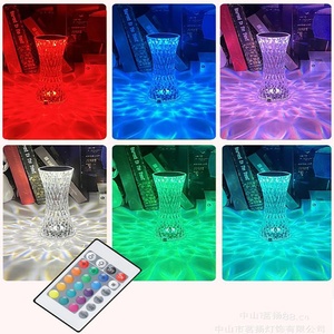 현대 럭셔리 3D 크리스탈 책상 램프 RGB 무선 장식 테이블 램프 충전식 Led 밤 빛 바 저녁 식사 침실 - Product Image 2